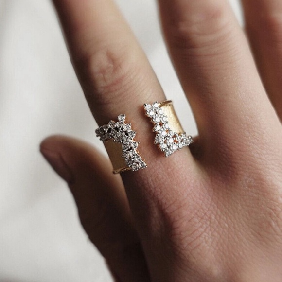 Zara 18K Yellow Gold Plated Ring Size 10 New - Picture 3 of 6